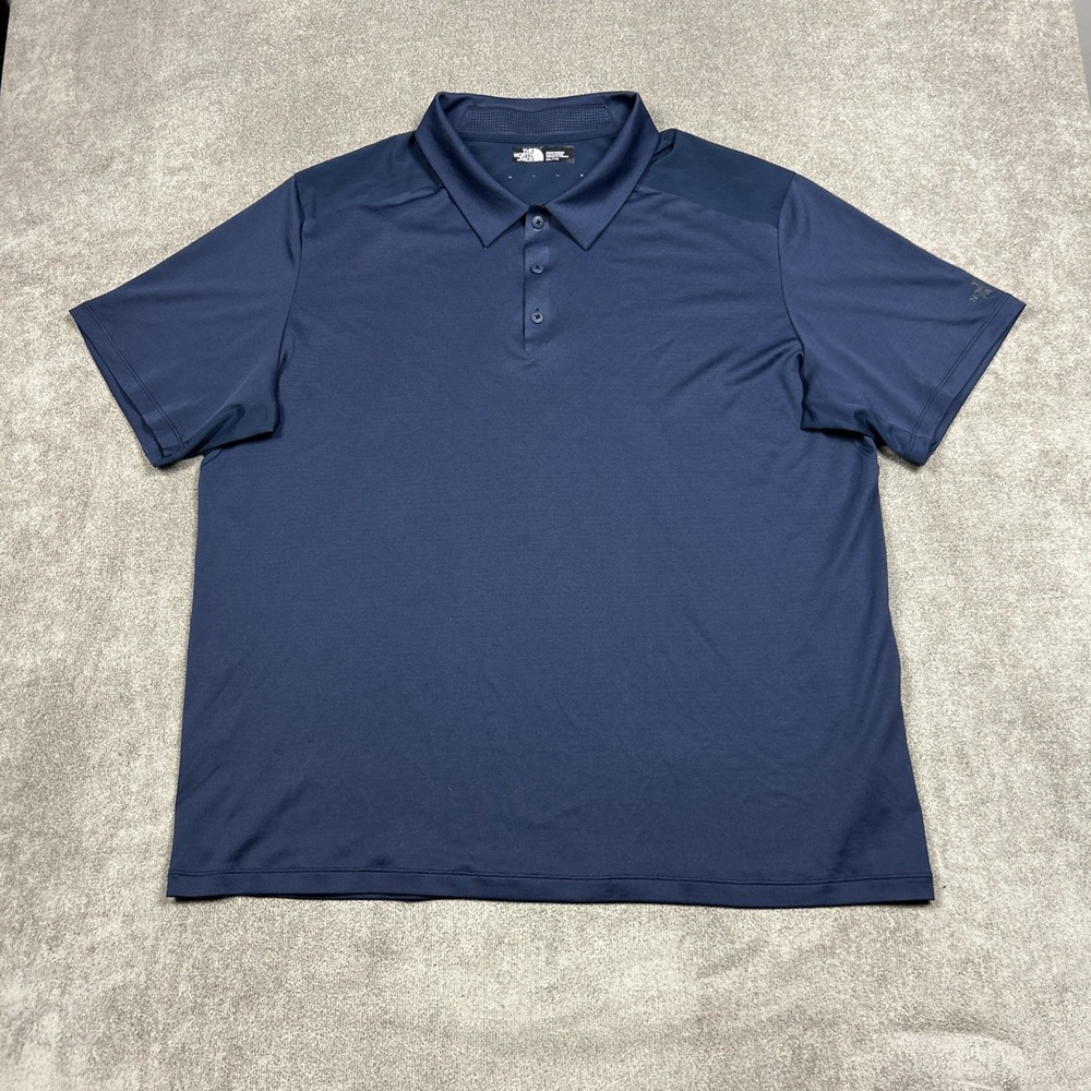 The North Face Golf Polo Shirt Men 2XL Navy Blue Lightweight Performance Stretch - Picture 3 of 11